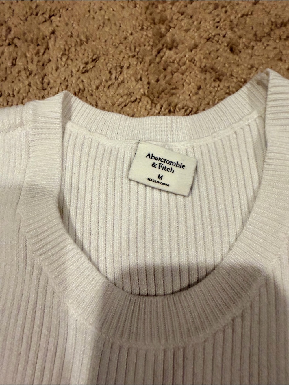 Abercrombie White Ribbed Sweater Tank Top - Picture 2 of 5